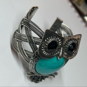 Silver Owl Bracelets with turquoise setting